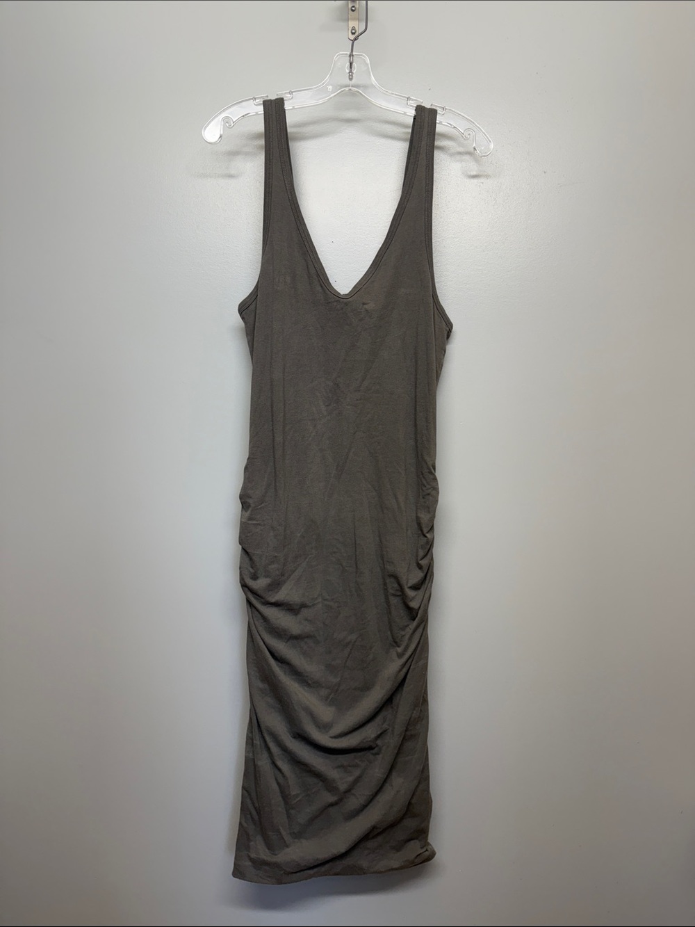 James Perse Cotton Sleeveless V-Neck Maxi Dress - Charcoal